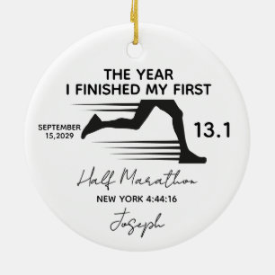 Mein erster Halbmarathon 13,1 Benutzerdefinierter Keramik Ornament