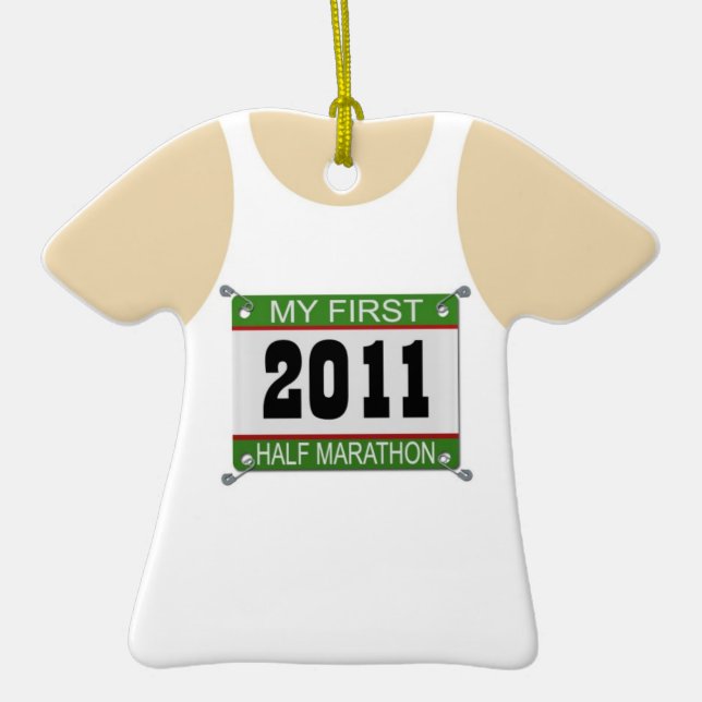Mein erster Halbmarathon - 2011 Keramik Ornament (Vorne)