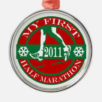 Mein erster Halbmarathon - 2011 Silbernes Ornament