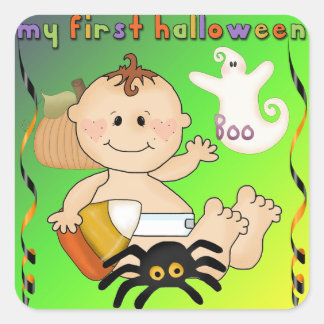 Mein erster Halloween-Aufkleber Quadratischer Aufkleber