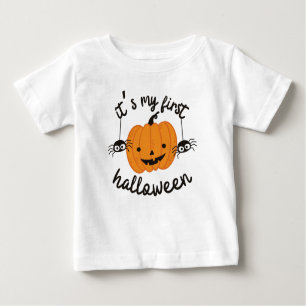 Mein erster Halloween-glücklicher Orange Pumpkin B Baby T-shirt