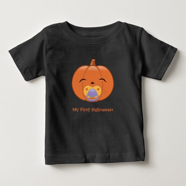 Mein erster Halloween-Schnuller Pumpkin Baby T-shirt (Vorderseite)