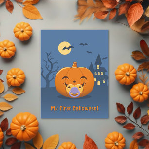 Mein erster Halloween-Schnuller Pumpkin Postkarte