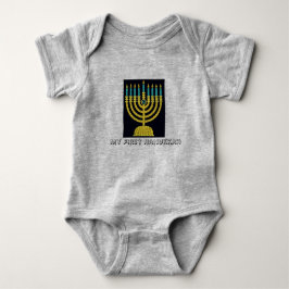 Mein erster Hanukkah-Pop Art Menorah Baby Strampler