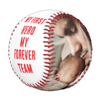 Mein erster Held, mein Team für immer, weißes Foto Baseball