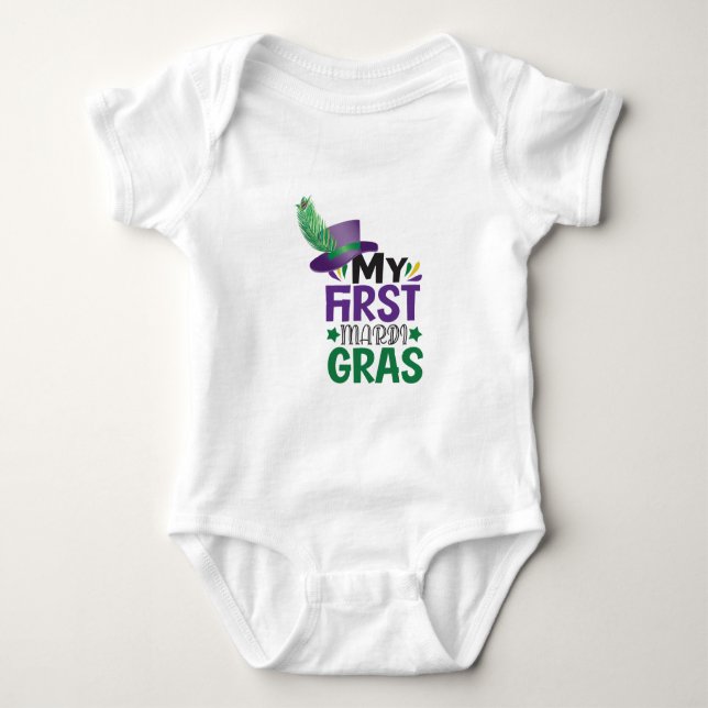 Mein erster Mardi Gras T - Shirt Baby Bodysuit (Vorderseite)