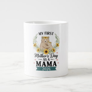 Mein erster Muttertag als Mama 2026 Bär Sonnenblum Jumbo-Tasse