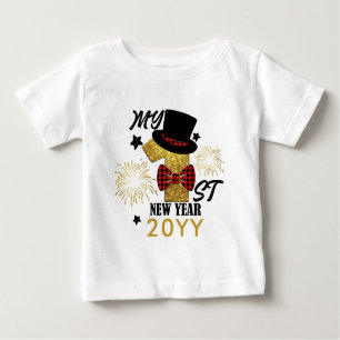 Mein erster Niedlicher Baby Boy Gold Glitzer im Ne Baby T-shirt