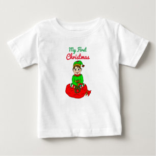 Mein erster Niedlicher Cartoon zu Weihnachten Elf Baby T-shirt
