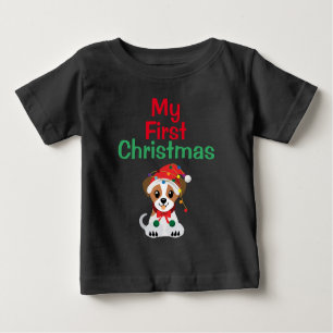 Mein erster Niedlicher Jack zu Weihnachten Russell Baby T-shirt