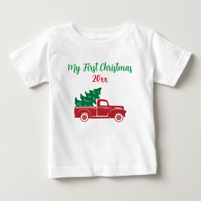 Mein erster Niedlicher Weihnachtsverkehr Baby T-shirt (Vorderseite)