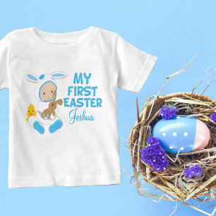 Mein erster Osterbaby-Baby Niedlich Blue Bunny Baby T-shirt