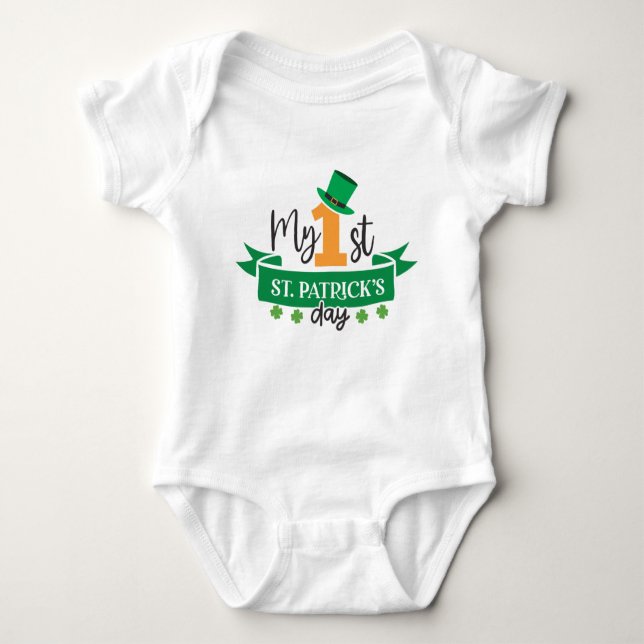 Mein erster Patrick's Day St. Patrick's Day St. Baby Strampler (Vorderseite)