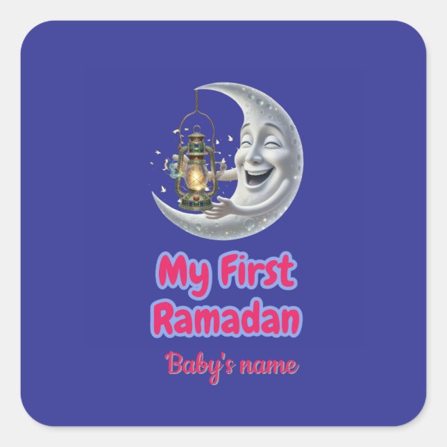 Mein erster RAMADAN Quadratischer Aufkleber (Vorderseite)