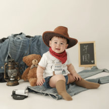 Mein erster Rodeo-Cowboy 1. Geburtstag Blau Baby