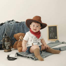 Mein erster Rodeo-Cowboy 1. Geburtstag Blau Baby T-shirt