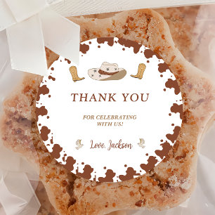 Mein erster Rodeo Cowboy 1. Geburtstag Runder Aufkleber