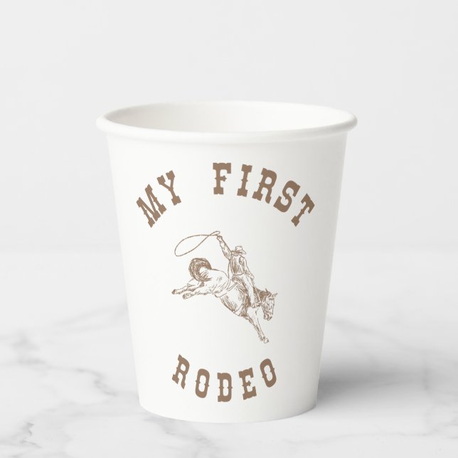 Mein erster Rodeo Cowboy Partys Cup Pappbecher (Vorderseite)