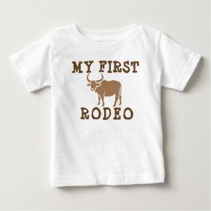 Mein erster Rodeo-Geburtstagsjunge 1. Cowboy Weste Baby T-shirt
