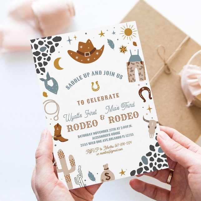 Mein erster Rodeo Joint Cowboy Südwest Geburtstag Einladung (Von Creator hochgeladen)