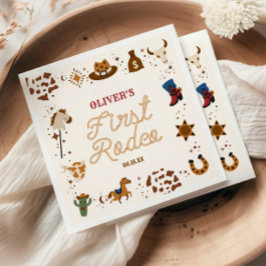 Mein erster Rodeo Western Cowboy 1. Geburtstag Par Serviette