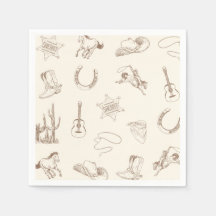 Mein erster Rodeo-Western Cowboy Paper Napkin