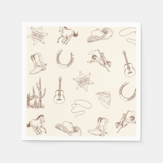 Mein erster Rodeo-Western Cowboy Paper Napkin Serviette (Vorderseite)