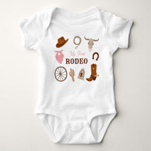 Mein erster Rodeo Western Cowgirl First Birthday P Baby Strampler