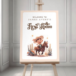 Mein erster Rodeo Wild West Cowboy Willkommen Poster