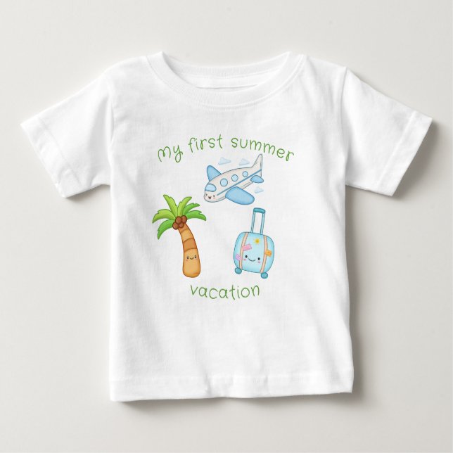 Mein erster Sommerurlaub Niedlich lustig Baby T-shirt (Vorderseite)