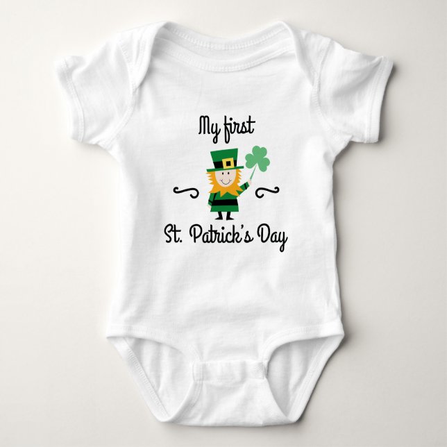 Mein erster St. Patrick's Day Baby Strampler (Vorderseite)