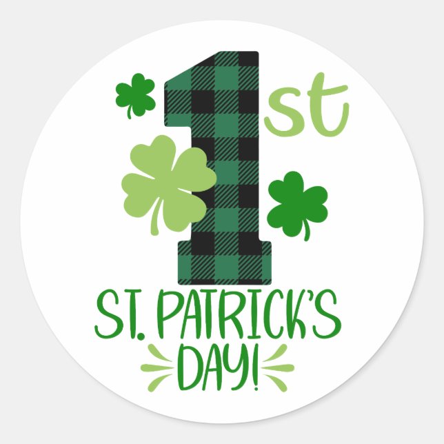Mein erster St. Patrick's Day ☘️ Runder Aufkleber (Vorderseite)