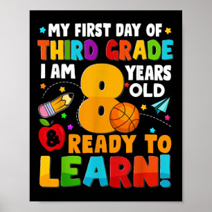 Mein erster Tag der dritten Klasse bereit, Jungen  Poster