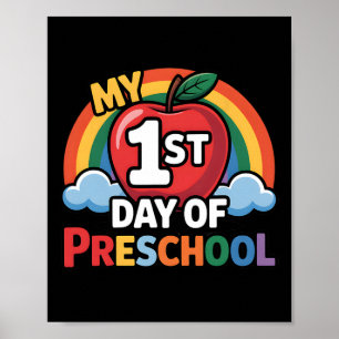 Mein erster Tag im Kindergarten Regenbogen Apfel Z Poster