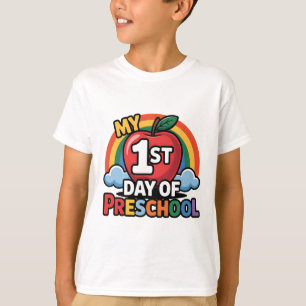 Mein erster Tag im Kindergarten Regenbogen Apfel Z T-Shirt