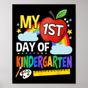 Mein erster Tag im Kindergarten Spaß Bunter Regenb Poster