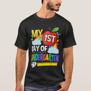 Mein erster Tag im Kindergarten Spaß Bunter Regenb T-Shirt