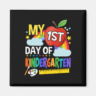 Mein erster Tag Kindergarten Spaß farbenfroher Reg Magnet