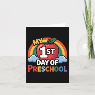 Mein erster Tag vor der Schule Regenbogen Apple zu Karte