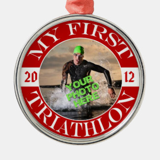 Mein erster Triathlon - kundengerechtes Foto und Ornament Aus Metall