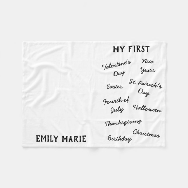 "Mein erster Urlaub Meilenstein" Baby Blanket Fleecedecke (Vorderseite (Horizontal))