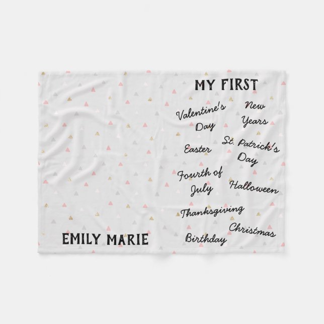 "Mein erster Urlaub Meilenstein" Baby Blanket Fleecedecke (Vorderseite (Horizontal))