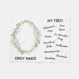 "Mein erster Urlaub Meilenstein" Baby Blanket Fleecedecke