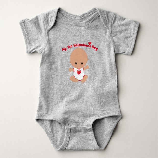 Mein erster Valentinstag Baby Bodysuit Baby Strampler (Vorderseite)
