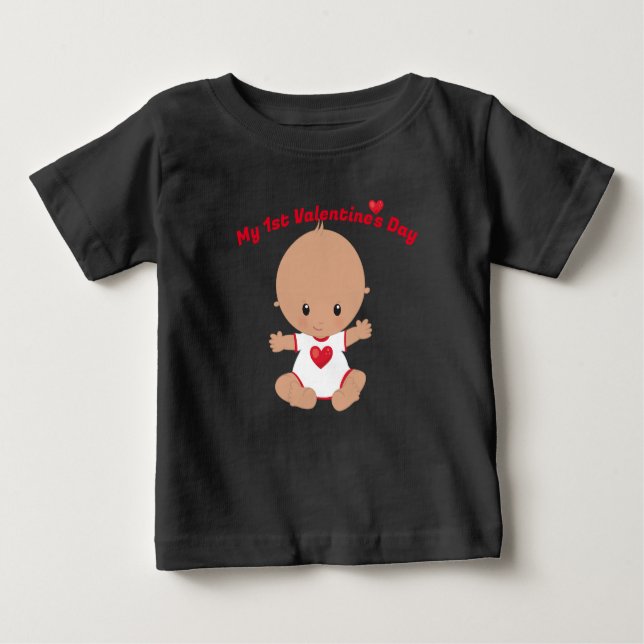 Mein erster Valentinstag Baby T - Shirt (Vorderseite)