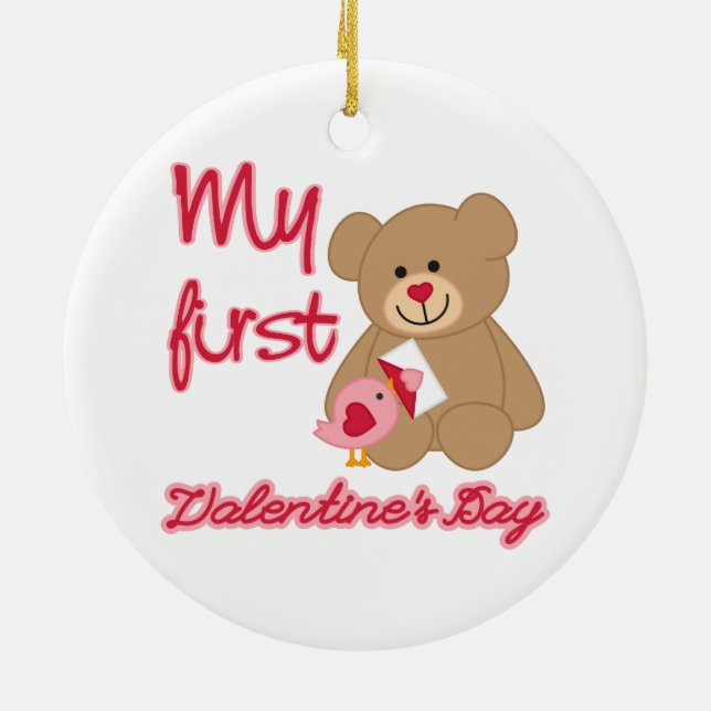 Mein erster Valentinstag Keramikornament (Hinten)
