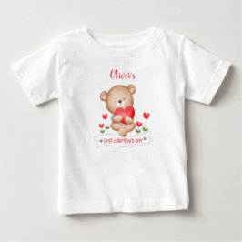 Mein erster Valentinstag Personalisierter Baby T-shirt