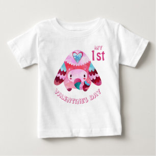 Mein erster Valentinstag Pink Baby Elephant Baby T-shirt