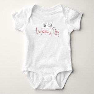 Mein erster Valentinstag Süßes Skript Herz Baby Strampler