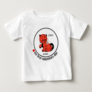Mein erster Valentinstag. Vintag Kitty Baby T-shirt